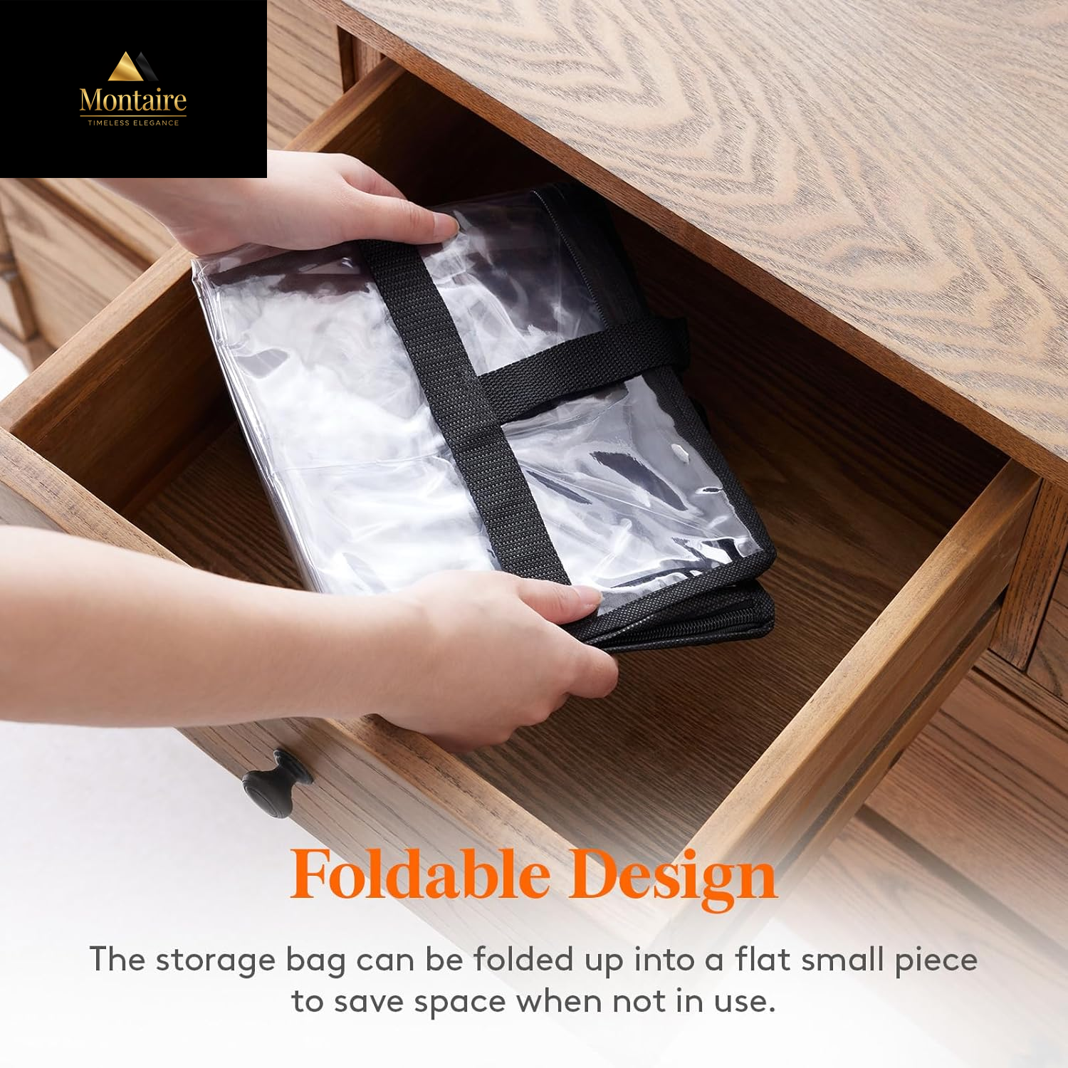 Lifewit 4 Pack Clear Plastic Storage Bags, 40L Foldable Clothes Storage Boxes Wardrobe Organizer Moving Bags with Reinforced Handle for Loft Wardrobe for Bedding Clothes Blanket Duvet