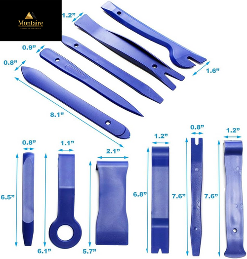 12 Pcs Trim Removal Tool Kit, No Scratch Plastic Pry Tool Kit, Car Panel Door Window Tools Car Interior Trim Kit Fastener Rivet Remover for Clip, Molding, Dashboards, Upholstery Toolkit