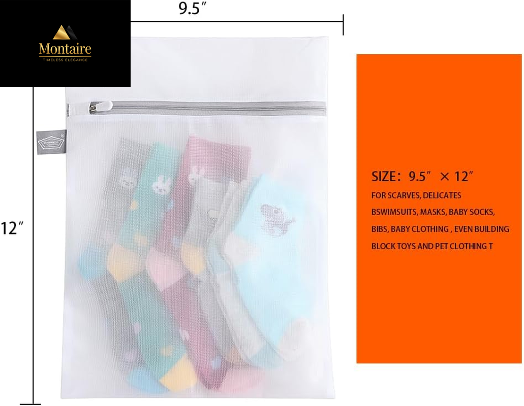 Kimmama Laundry Bag Mesh Wash Bags, Washing Machine Wash Bag, Net Washer Sack with Zipper, Dryer Pouch for Cleaning and Drying Cloths, Garment, Delicates, Lingerie, Bra, Pant, Sock, Small Toys