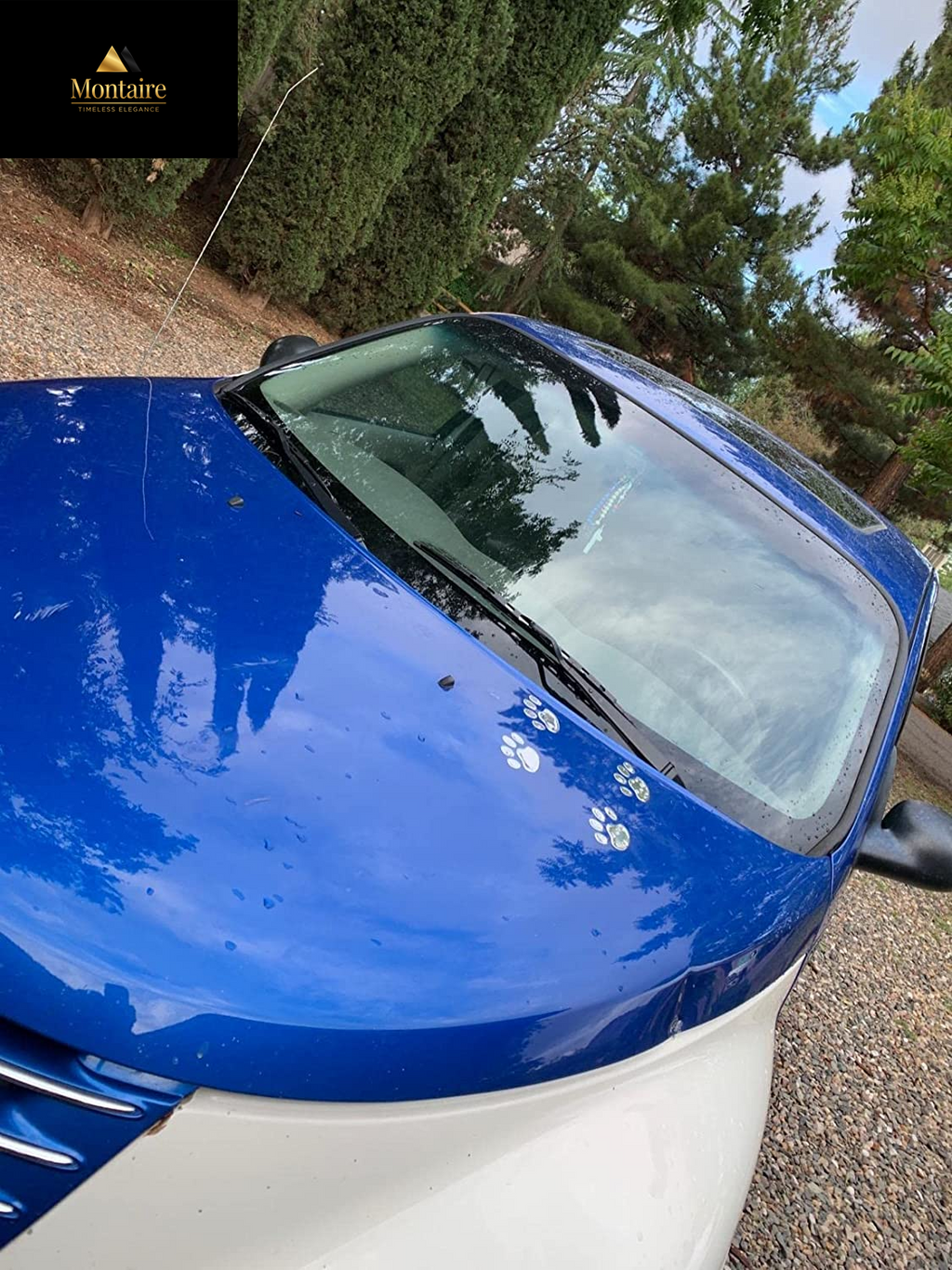 LZLRUN 3D Chrome Dog Paw Footprint Sticker Decal Auto Car Emblem Decal Decoration Color Silver