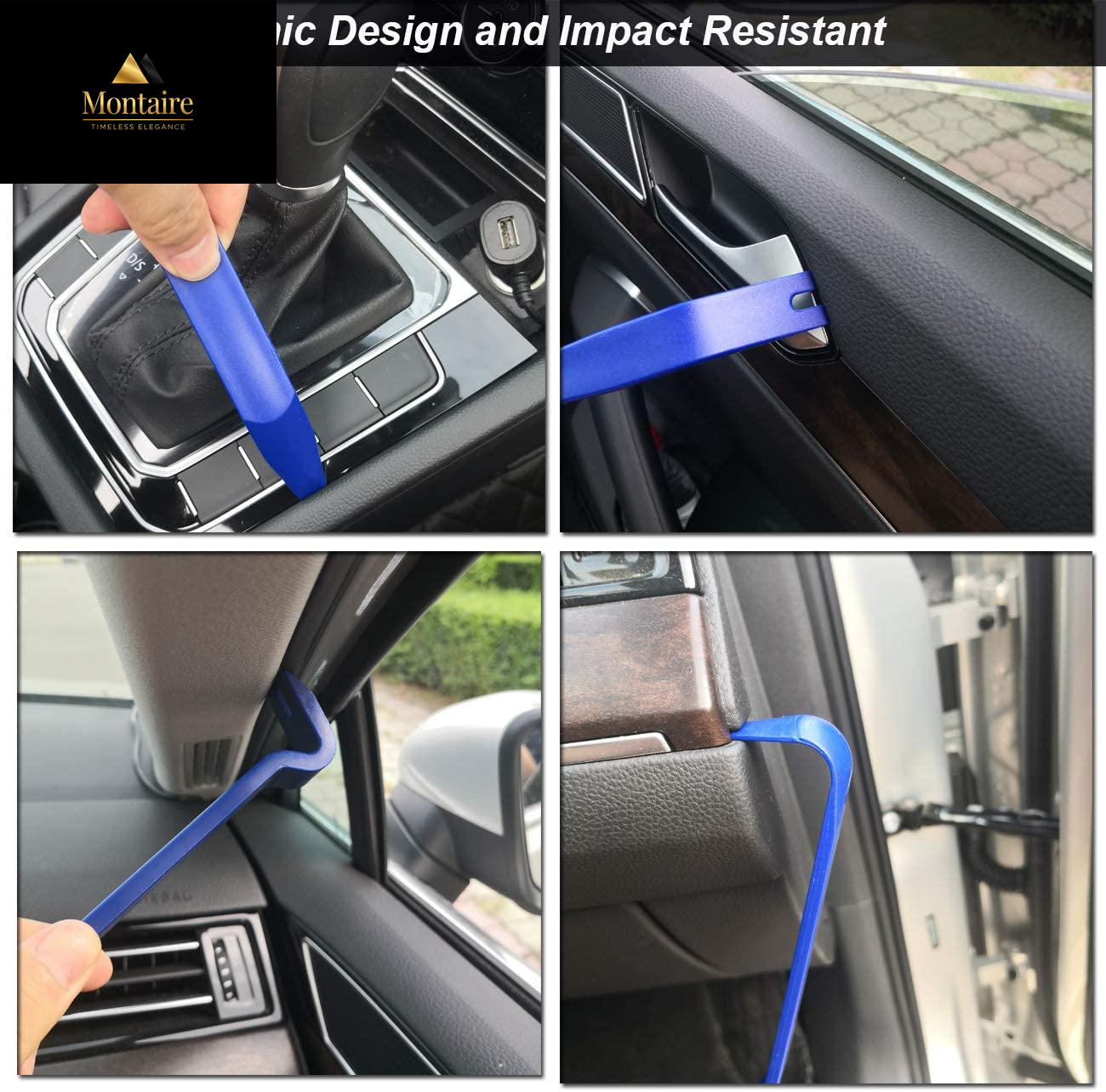 12 Pcs Trim Removal Tool Kit, No Scratch Plastic Pry Tool Kit, Car Panel Door Window Tools Car Interior Trim Kit Fastener Rivet Remover for Clip, Molding, Dashboards, Upholstery Toolkit