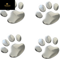LZLRUN 3D Chrome Dog Paw Footprint Sticker Decal Auto Car Emblem Decal Decoration Color Silver