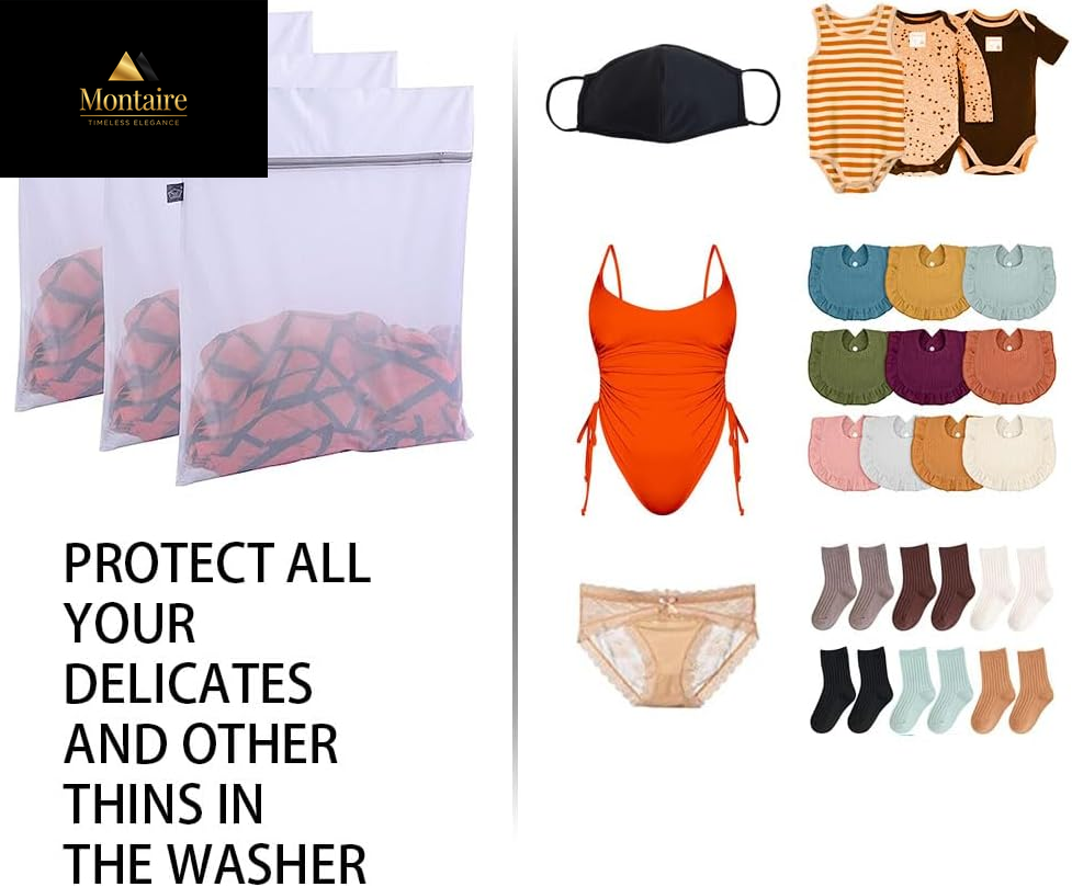 Kimmama Laundry Bag Mesh Wash Bags, Washing Machine Wash Bag, Net Washer Sack with Zipper, Dryer Pouch for Cleaning and Drying Cloths, Garment, Delicates, Lingerie, Bra, Pant, Sock, Small Toys