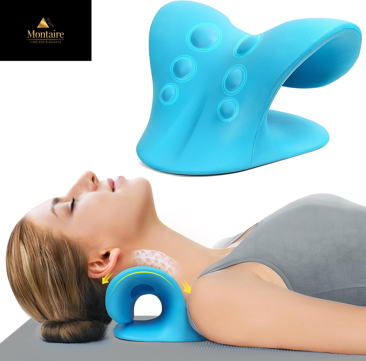 Neck Stretcher for Pain Relief, Neck and Shoulder Relaxer Cervical Traction Device Pillow for Muscle Relax and TMJ Pain Relief