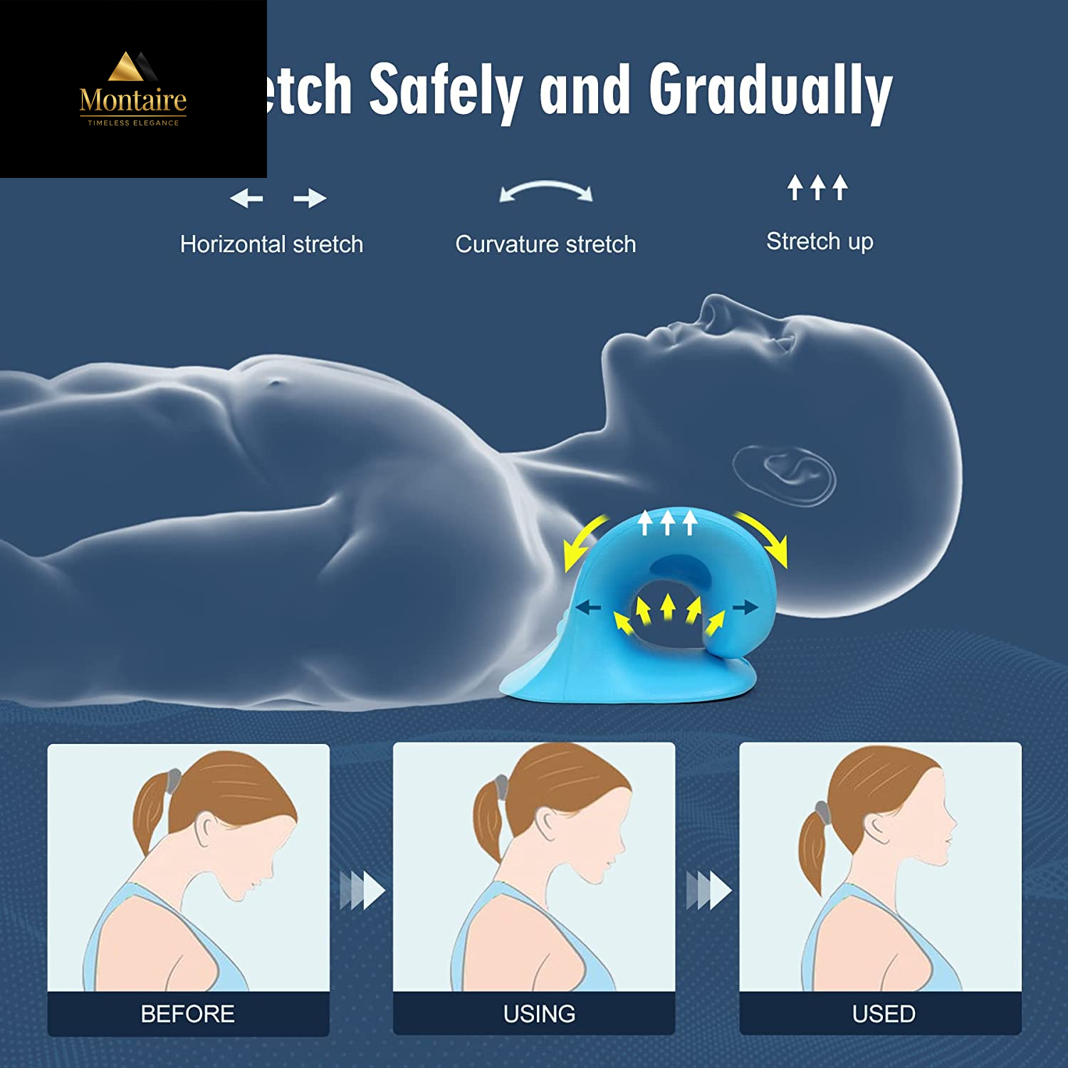 Neck Stretcher for Pain Relief, Neck and Shoulder Relaxer Cervical Traction Device Pillow for Muscle Relax and TMJ Pain Relief