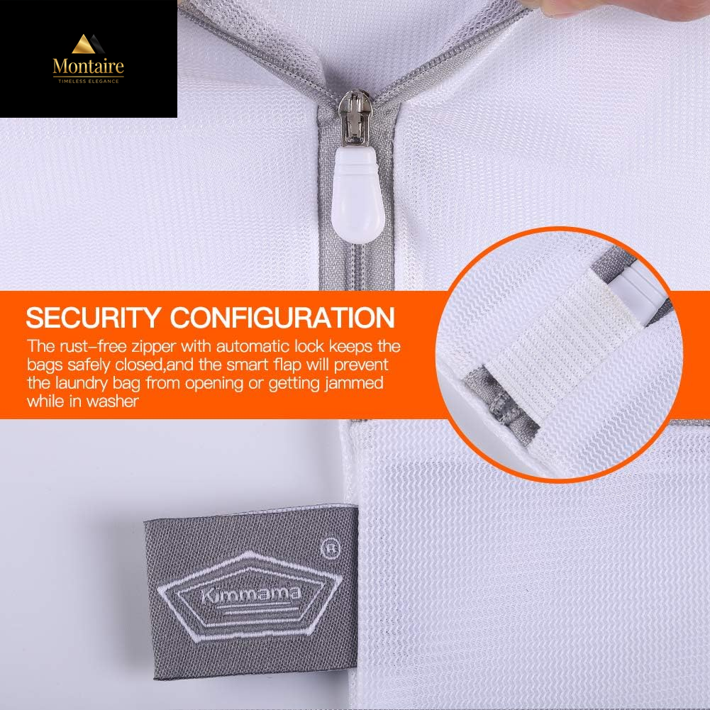 Kimmama Laundry Bag Mesh Wash Bags, Washing Machine Wash Bag, Net Washer Sack with Zipper, Dryer Pouch for Cleaning and Drying Cloths, Garment, Delicates, Lingerie, Bra, Pant, Sock, Small Toys