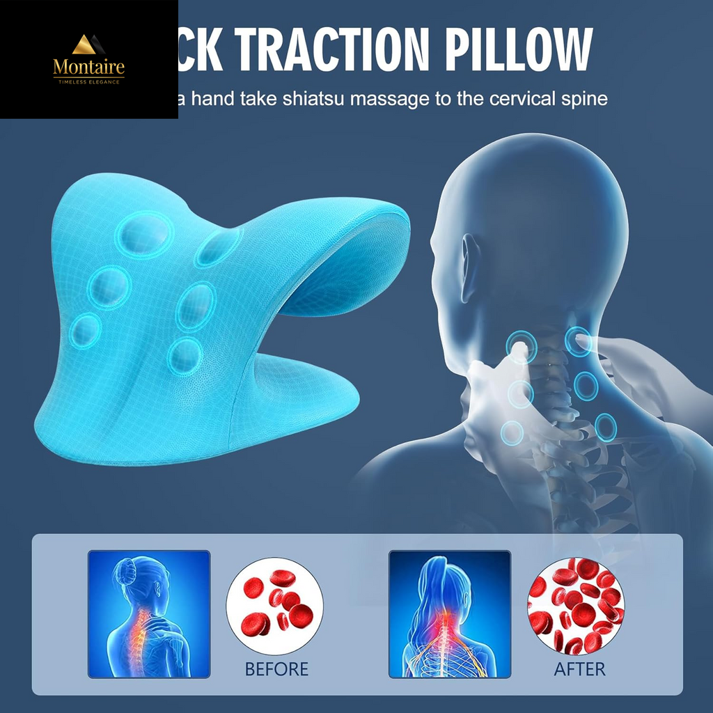 Neck Stretcher for Pain Relief, Neck and Shoulder Relaxer Cervical Traction Device Pillow for Muscle Relax and TMJ Pain Relief