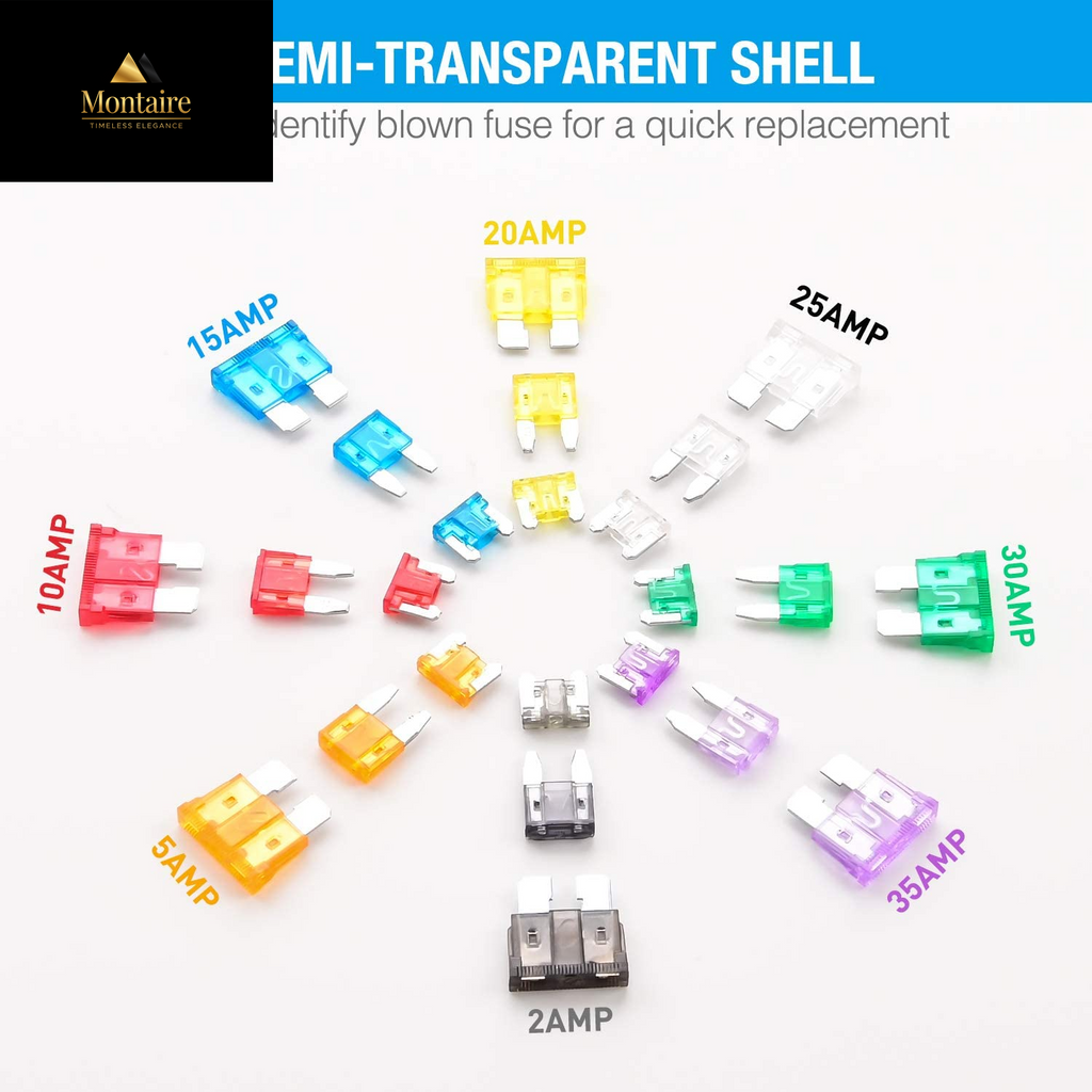 Nilight - 50019R 272Pcs Standard & Mini & Low Profile Mini Blade Fuse Assortment, 2A 5A 10A 15A 20A 25A 30A 35A Replacement Fuses for Car Boat Truck SUV Automotive