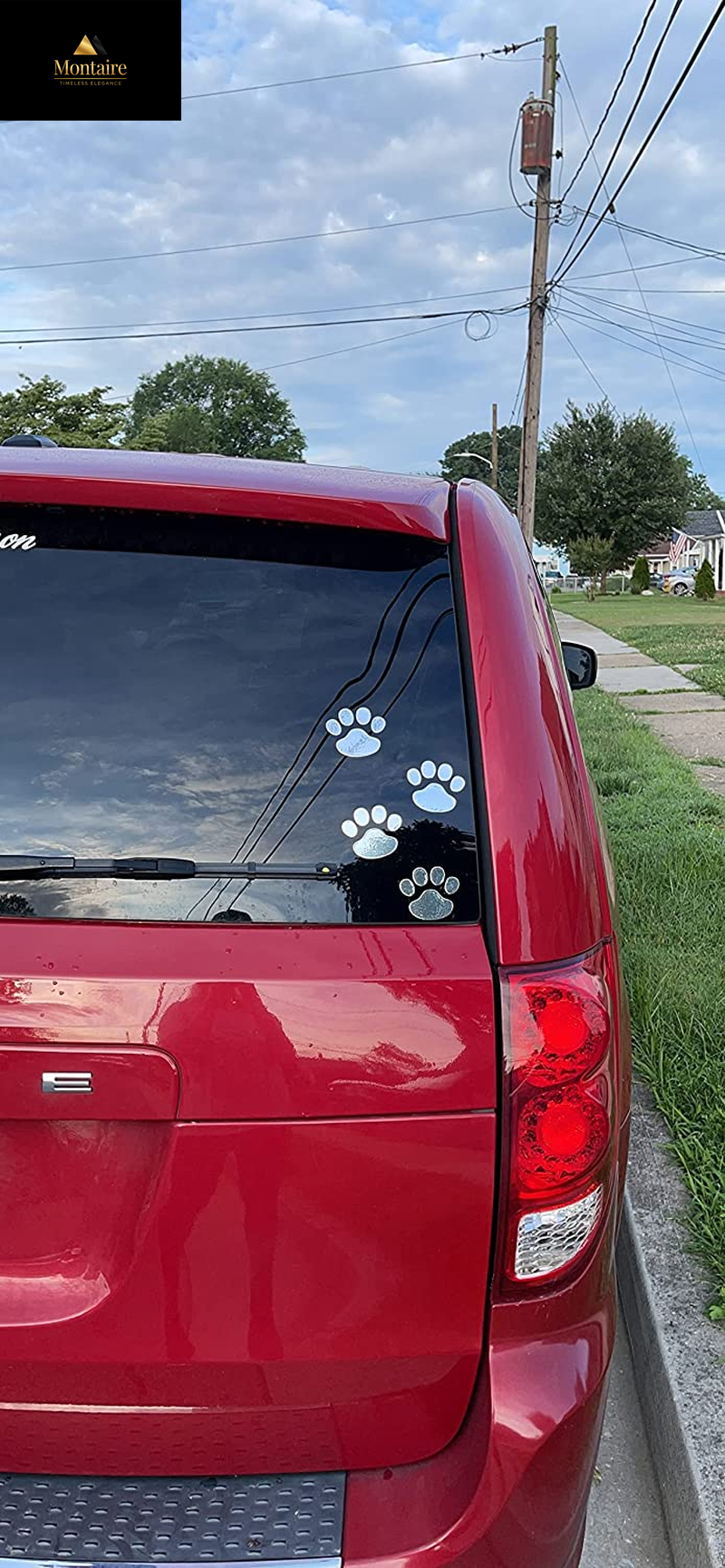 LZLRUN 3D Chrome Dog Paw Footprint Sticker Decal Auto Car Emblem Decal Decoration Color Silver