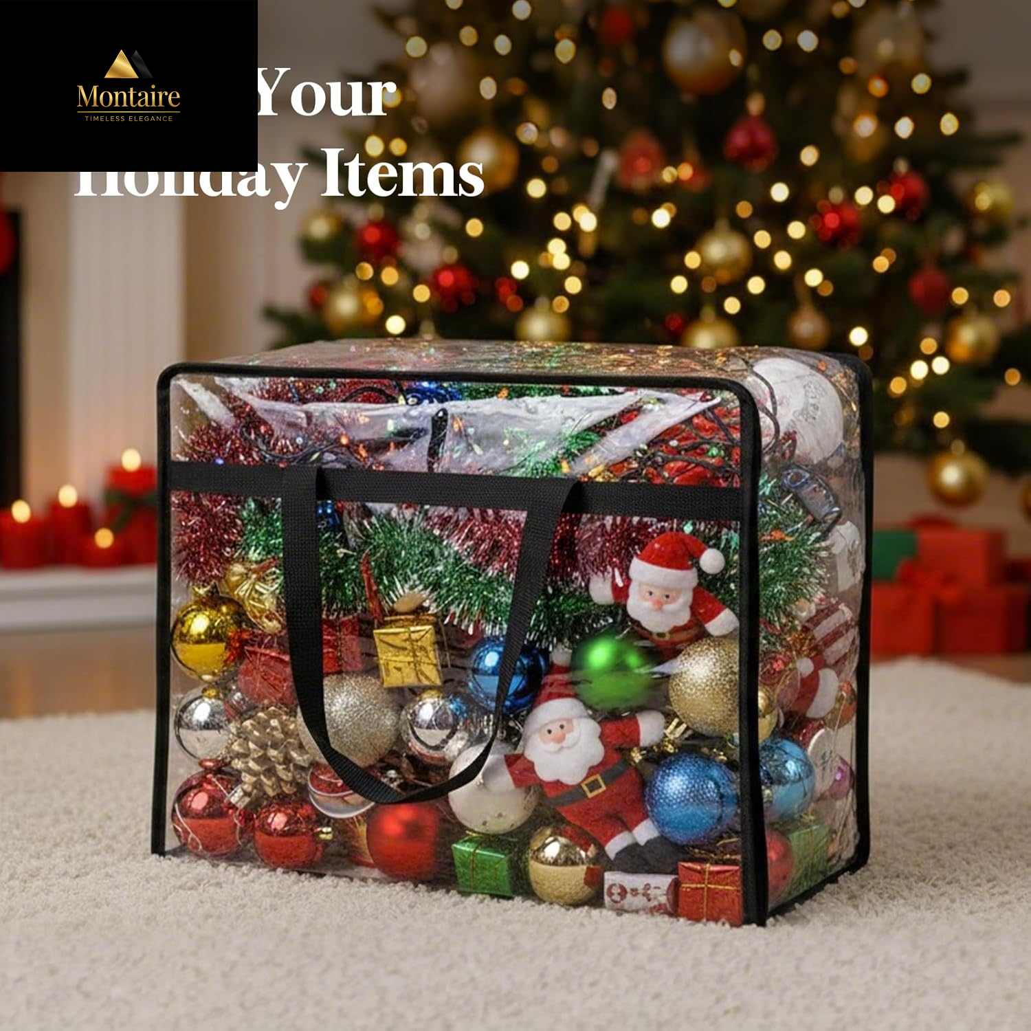 Lifewit 4 Pack Clear Plastic Storage Bags, 40L Foldable Clothes Storage Boxes Wardrobe Organizer Moving Bags with Reinforced Handle for Loft Wardrobe for Bedding Clothes Blanket Duvet